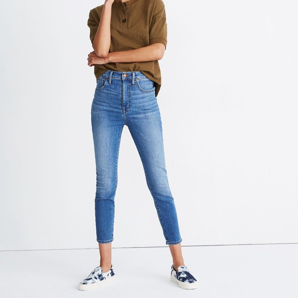 Madewell 11" High-Rise Skinny Crop Jeans in Meadowlake Wash
